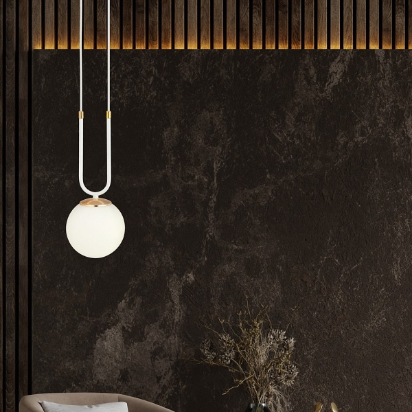 Lampa wisząca GLAM 1 WHITE/OPAL - Emibig