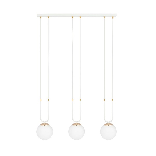 Lampa wisząca GLAM 3 WHITE/OPAL - Emibig