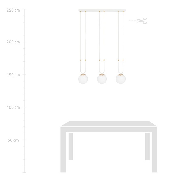 Lampa wisząca GLAM 3 WHITE/OPAL