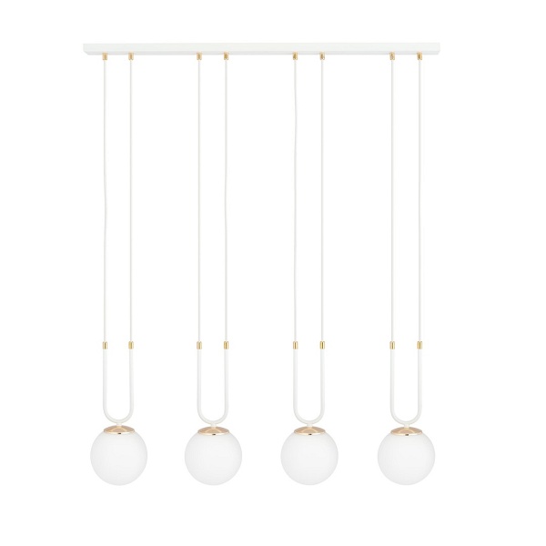 Lampa wisząca GLAM 4 WHITE/OPAL - Emibig