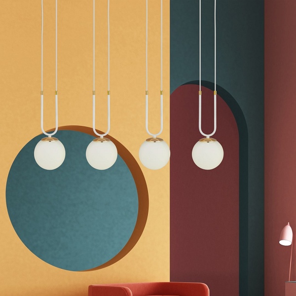 Lampa wisząca GLAM 4 WHITE/OPAL