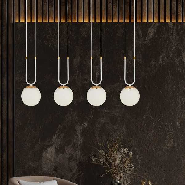 Lampa wisząca GLAM 4 WHITE/OPAL