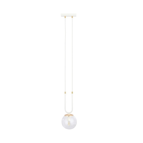 Lampa wisząca GLAM 1 WHITE/TRANSPARENT - Emibig