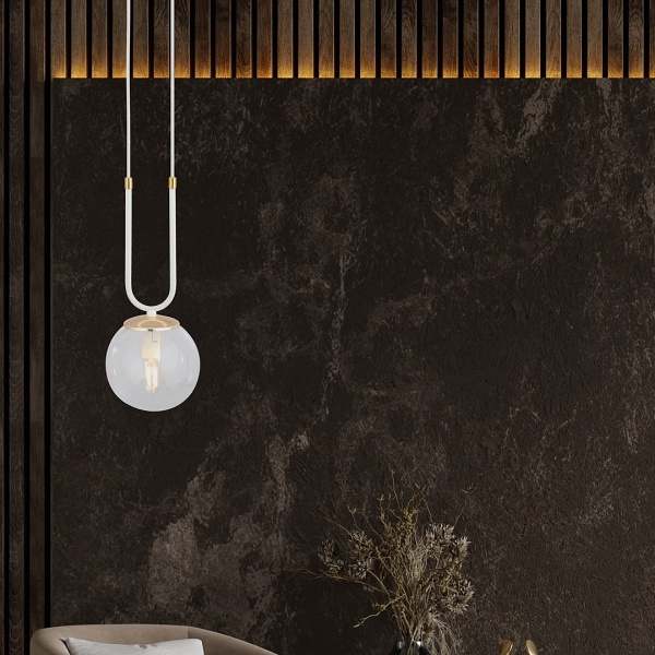 Lampa wisząca GLAM 1 WHITE/TRANSPARENT
