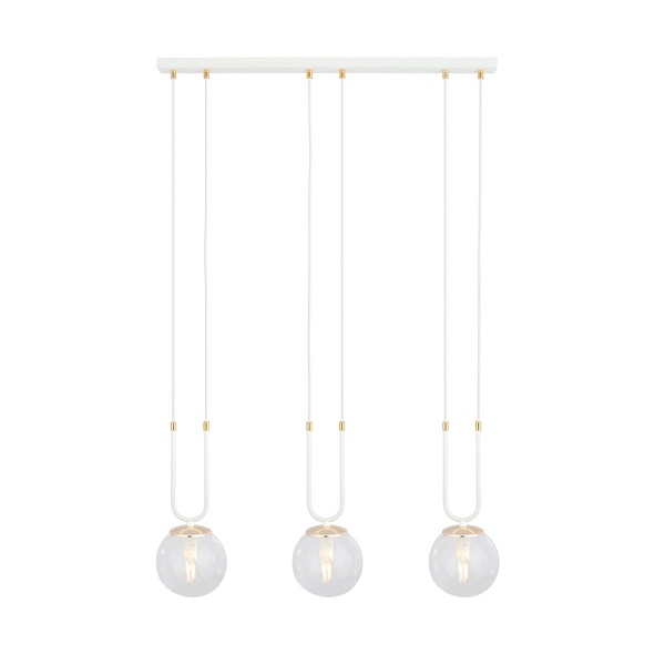 Lampa wisząca GLAM 3 WHITE/TRANSPARENT