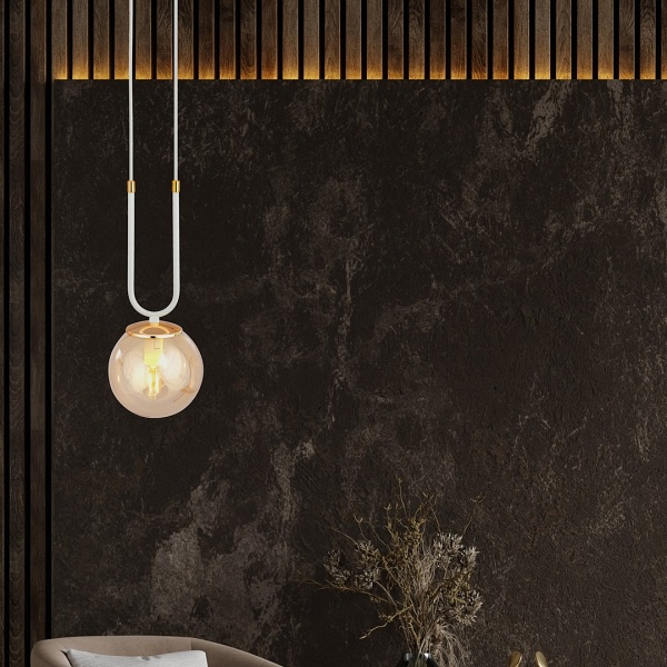 Lampa wisząca GLAM 1 WHITE/MIODOWY