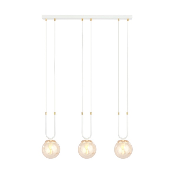 Lampa wisząca GLAM 3 WHITE/MIODOWY