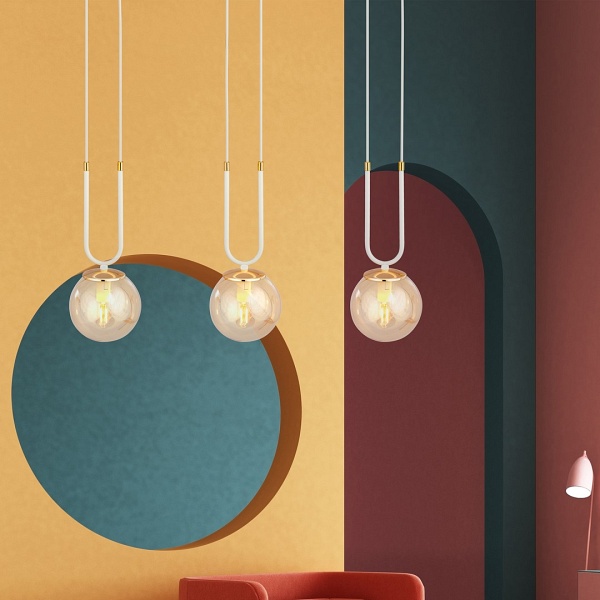 Lampa wisząca GLAM 3 WHITE/MIODOWY