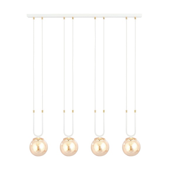 Lampa wisząca GLAM 4 WHITE/MIODOWY - Emibig