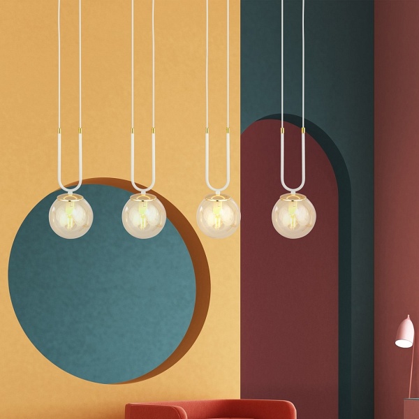 Lampa wisząca GLAM 4 WHITE/MIODOWY