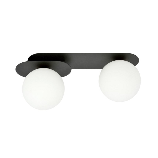 Lampa sufitowa PLAZA 2 BLACK/OPAL - Emibig