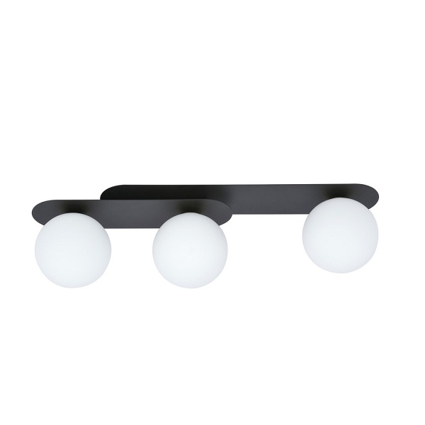 Lampa sufitowa PLAZA 3 BLACK/OPAL - Emibig