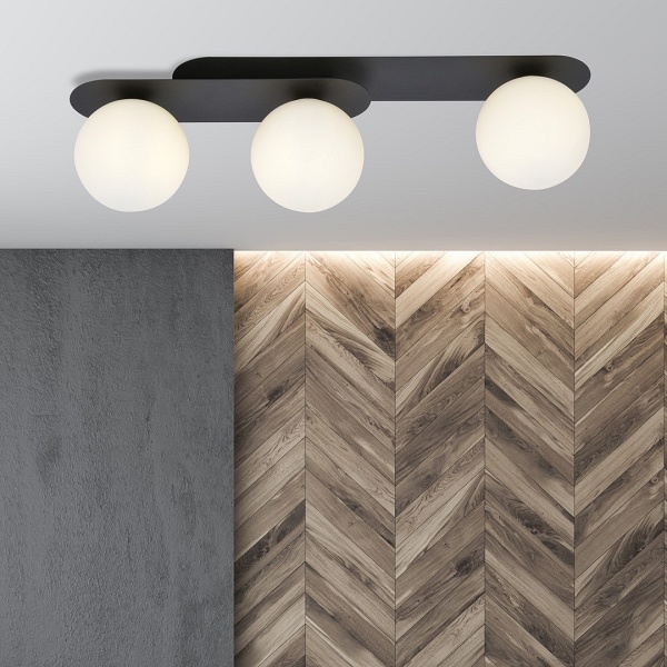 Lampa sufitowa PLAZA 3 BLACK/OPAL