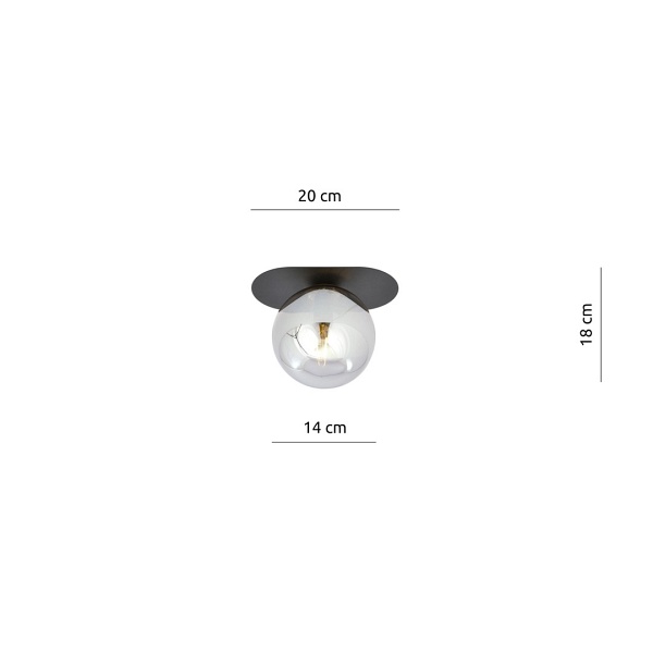 Lampa sufitowa PLAZA 1 BLACK/GRAFIT