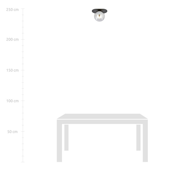 Lampa sufitowa PLAZA 1 BLACK/GRAFIT