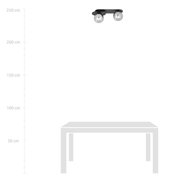 Lampa sufitowa PLAZA 2 BLACK/GRAFIT