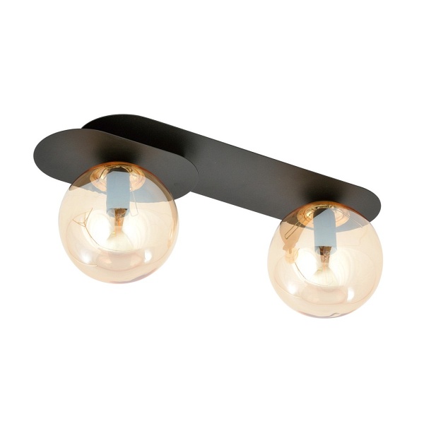 Lampa sufitowa PLAZA 2 BLACK/MIODOWY