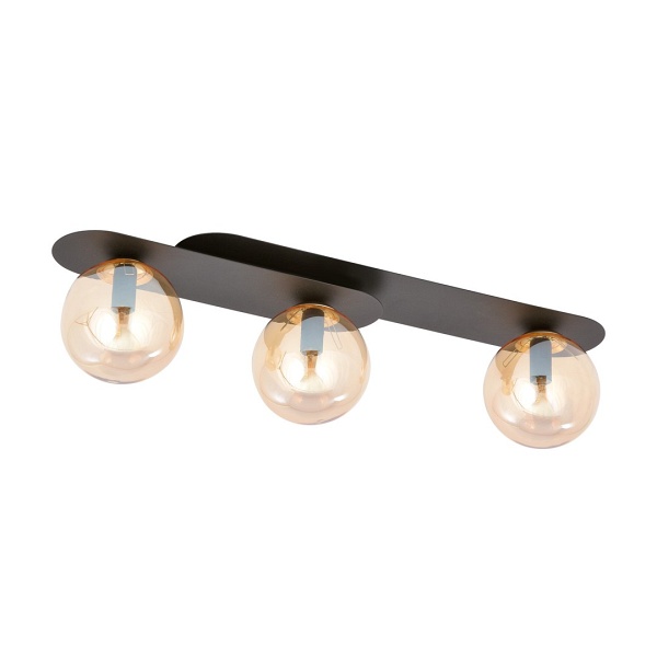 Lampa sufitowa PLAZA 3 BLACK/MIODOWY - Emibig