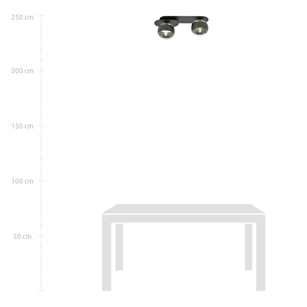 Lampa sufitowa PLAZA 2 BLACK/STRIPE