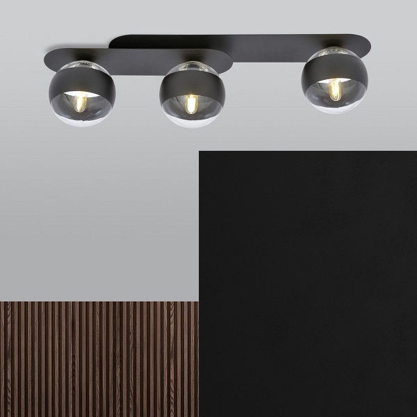 Lampa sufitowa PLAZA 3 BLACK/STRIPE