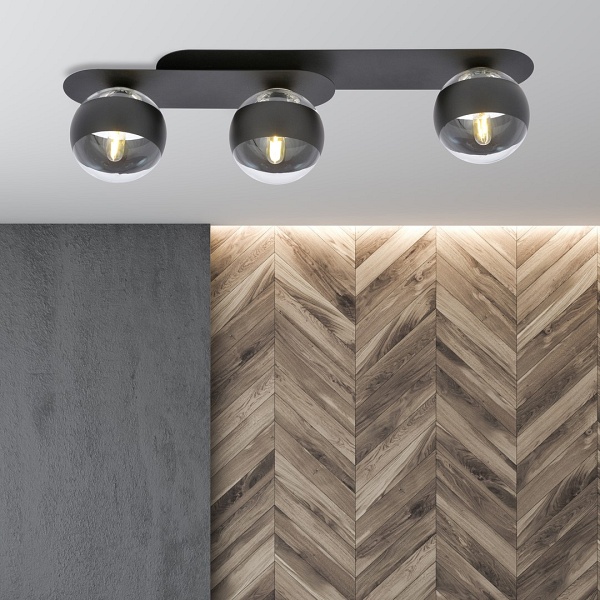 Lampa sufitowa PLAZA 3 BLACK/STRIPE