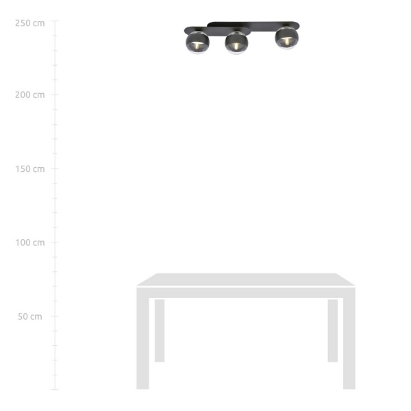 Lampa sufitowa PLAZA 3 BLACK/STRIPE