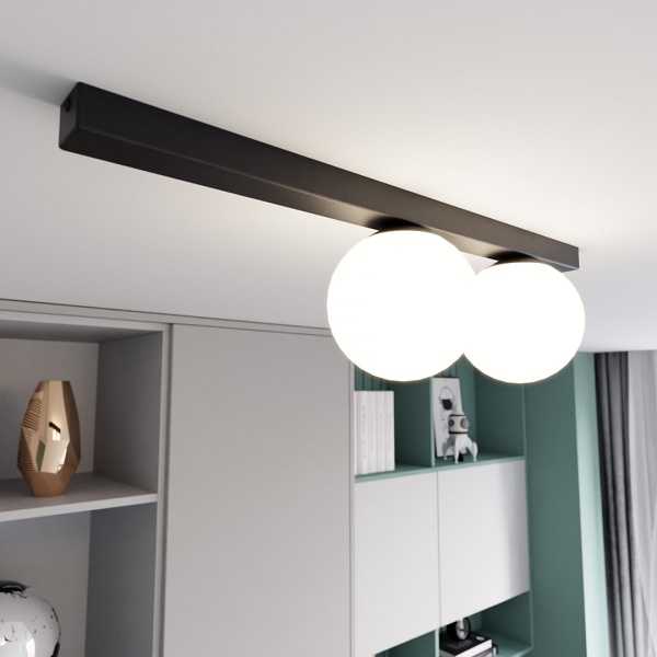 Lampa sufitowa FIT 2 BLACK/OPAL