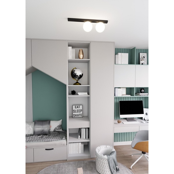 Lampa sufitowa FIT 2 BLACK/OPAL