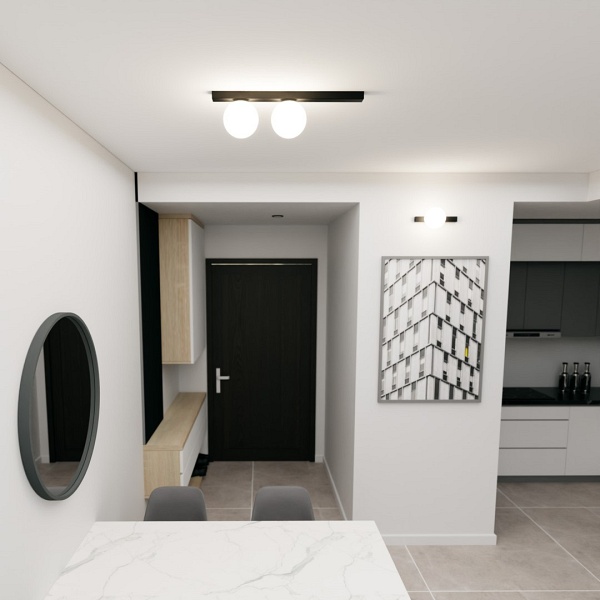 Lampa sufitowa FIT 2 BLACK/OPAL