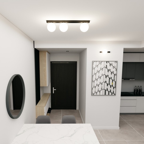 Lampa sufitowa FIT 3 BLACK/OPAL