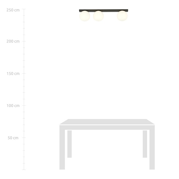 Lampa sufitowa FIT 3 BLACK/OPAL