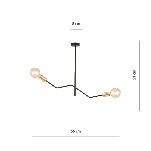 Lampa sufitowa BOLT 2 BLACK GOLD