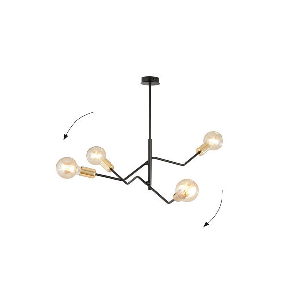 Lampa sufitowa BOLT 4 BLACK GOLD