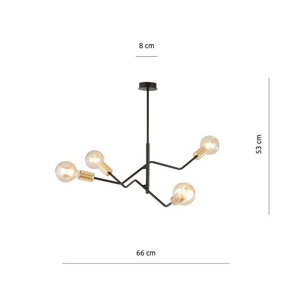 Lampa sufitowa BOLT 4 BLACK GOLD