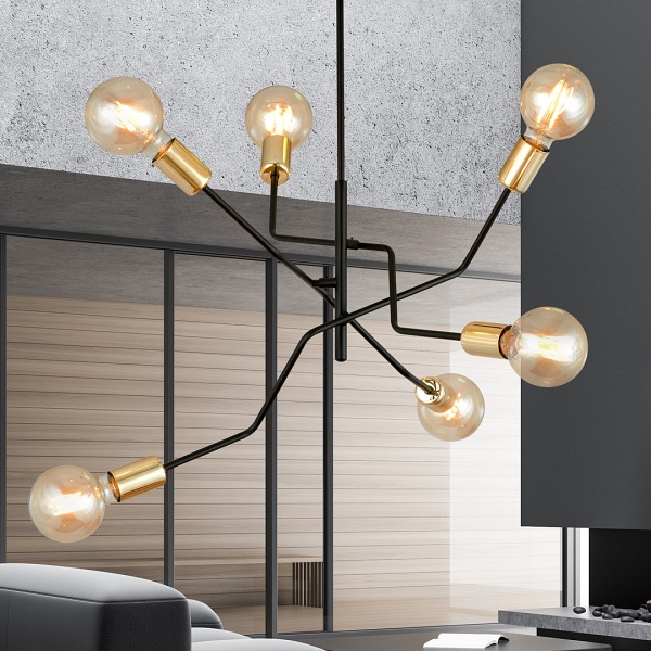 Lampa sufitowa BOLT 6 BLACK GOLD