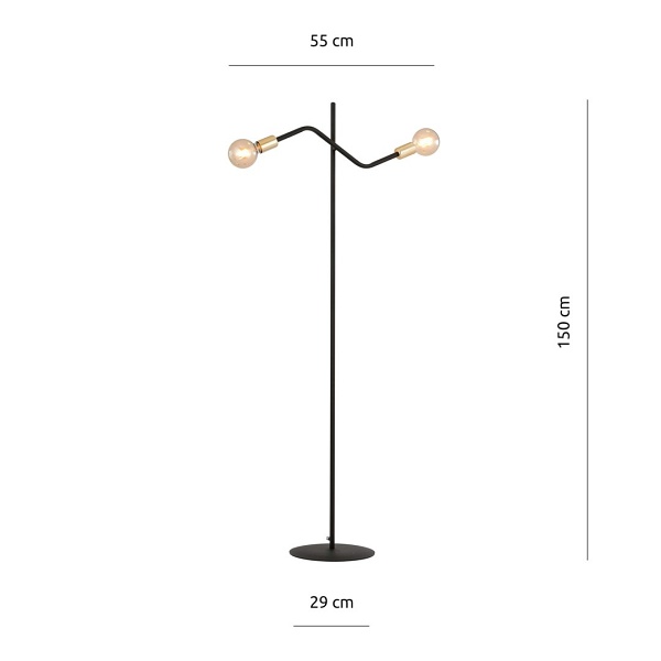 Lampa podłogowa BOLT LP2 BLACK GOLD