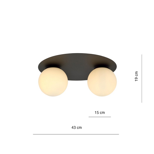 Lampa sufitowa SOLAR 2 BLACK/OPAL