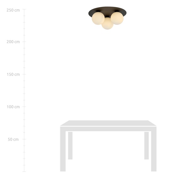 Lampa sufitowa SOLAR 3 BLACK/OPAL