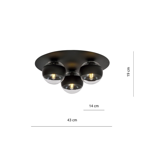 Lampa sufitowa SOLAR 3 BLACK/STRIPE