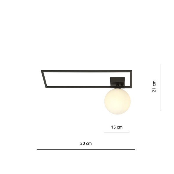 Lampa sufitowa IMAGO 1A BLACK/OPAL