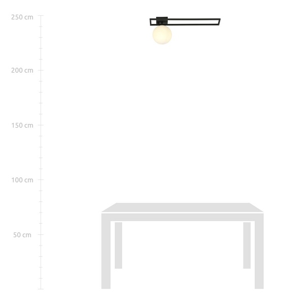 Lampa sufitowa IMAGO 1C BLACK/OPAL