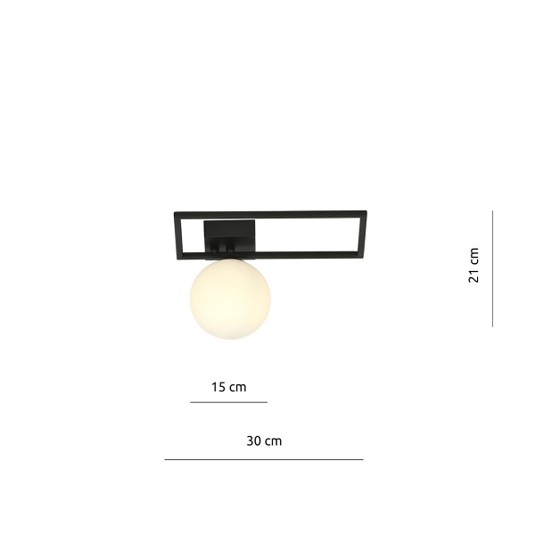 Lampa sufitowa IMAGO 1D BLACK/OPAL