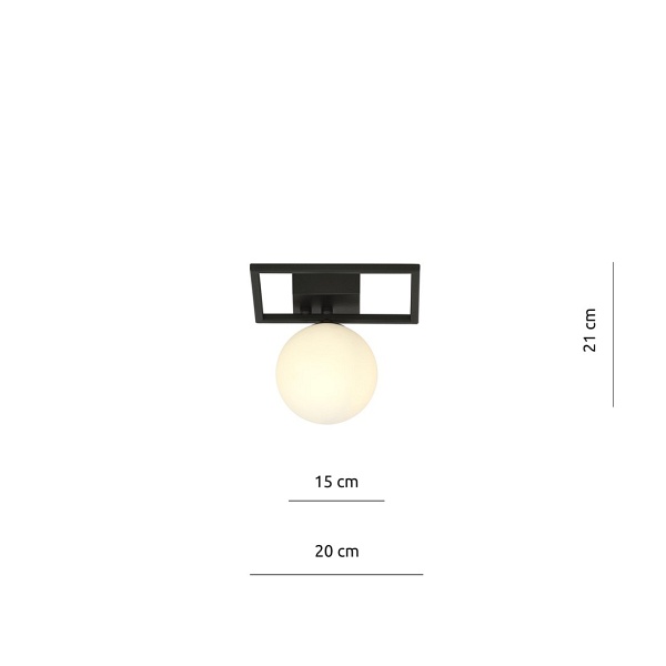 Lampa sufitowa IMAGO 1E BLACK/OPAL