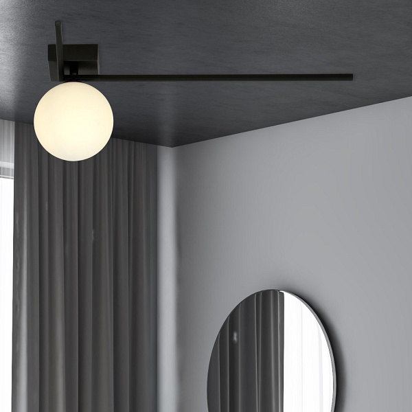 Lampa sufitowa IMAGO 1F BLACK/OPAL - Emibig