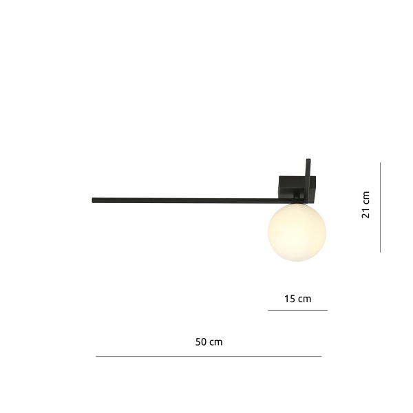 Lampa sufitowa IMAGO 1F BLACK/OPAL