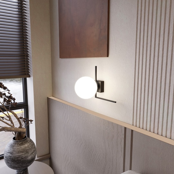 Lampa sufitowa IMAGO 1G BLACK/OPAL - Emibig
