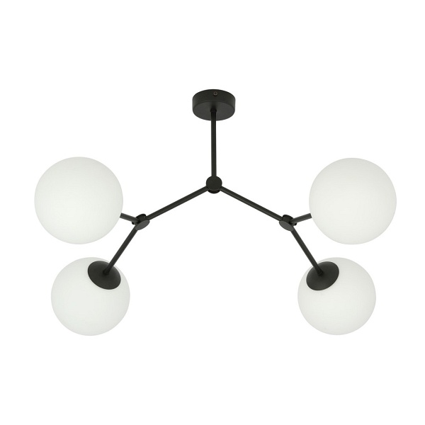 Lampa sufitowa SPACE 4 BLACK/OPAL - Emibig