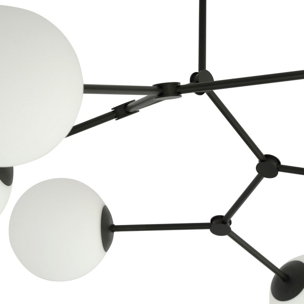 Lampa sufitowa SPACE 4 BLACK/OPAL