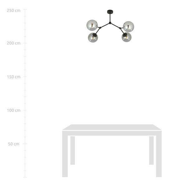 Lampa sufitowa SPACE 4 BLACK/GRAFIT