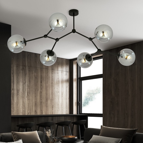 Lampa sufitowa SPACE 6 BLACK/GRAFIT